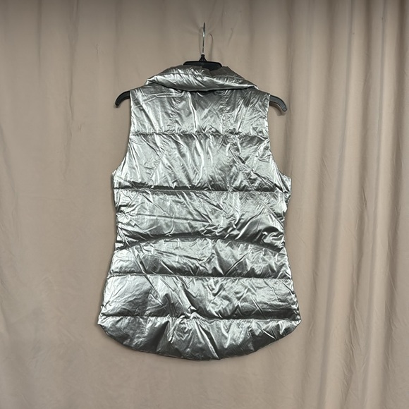 Athleta Downtown Metallic Down Vest, Size S, Color Metallic Silver - Picture 8 of 10